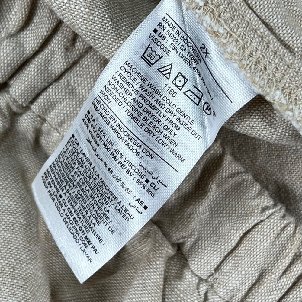 Old Navy Womens 2X Linen Blend Wrap Skort Beige Neutral Coastal‎ Summer Casual - Picture 4 of 10